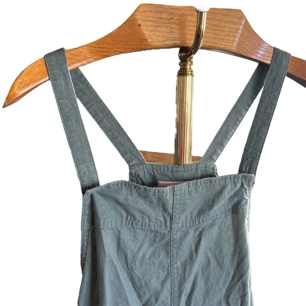 Universal Thread Sage Green Linen Blend Jumpsuit Overalls Small Boho Lagenlook - Picture 2 of 8